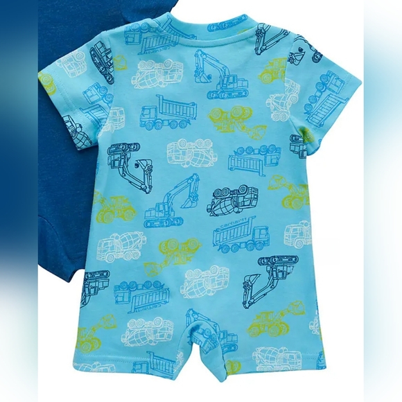 Carhartt Boys Short Sleeve Romper, Construction Pattern - Picture 2 of 7